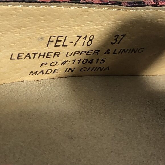 Alegria Mary Jane Clog Womens 37 Red Black Snakeskin Embossed Feliz Shoe Nursing - Picture 16 of 16